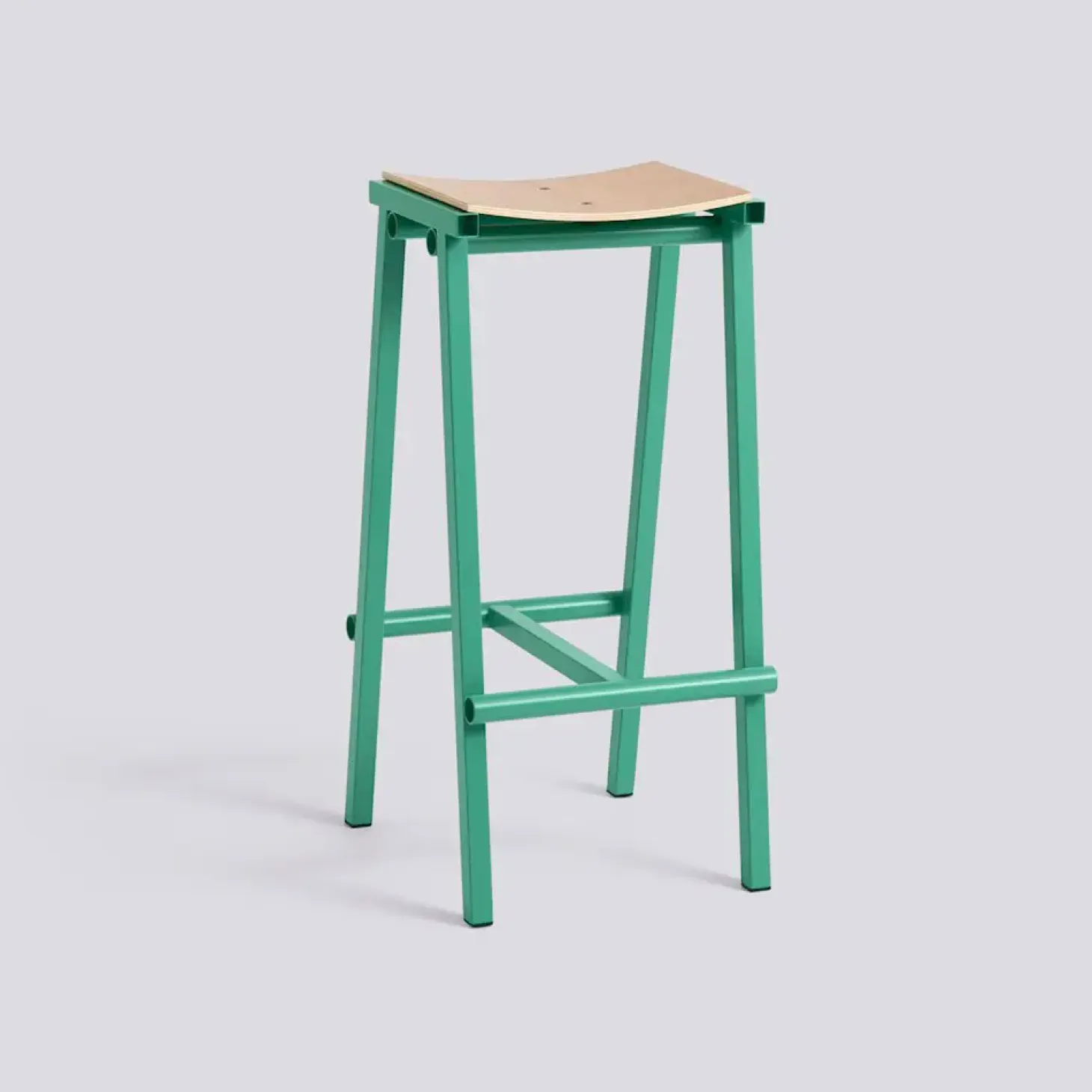 HAY - Taburete 8 Bar Stool - Green Jade - Lacquered Oak Veneer Seat - Høj model 75 cm