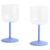 Hay - Tint Wine Glass - Clear and jade light blue