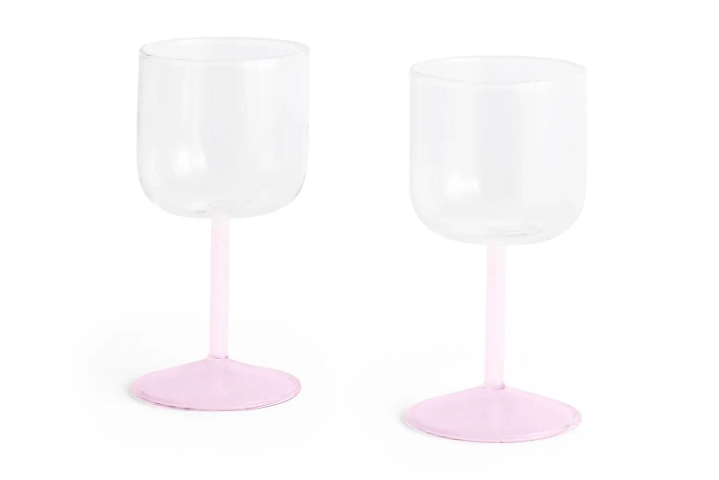 Hay - Tint Wine Glass - Clear, jade light pink and light pink