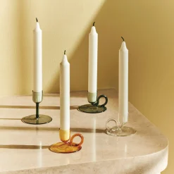 Hay - Tiny Candleholder - Curved - Aqua