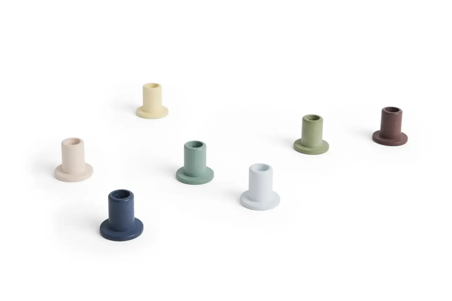 HAY - Tube Candleholder S - Concrete - Emerald Green
