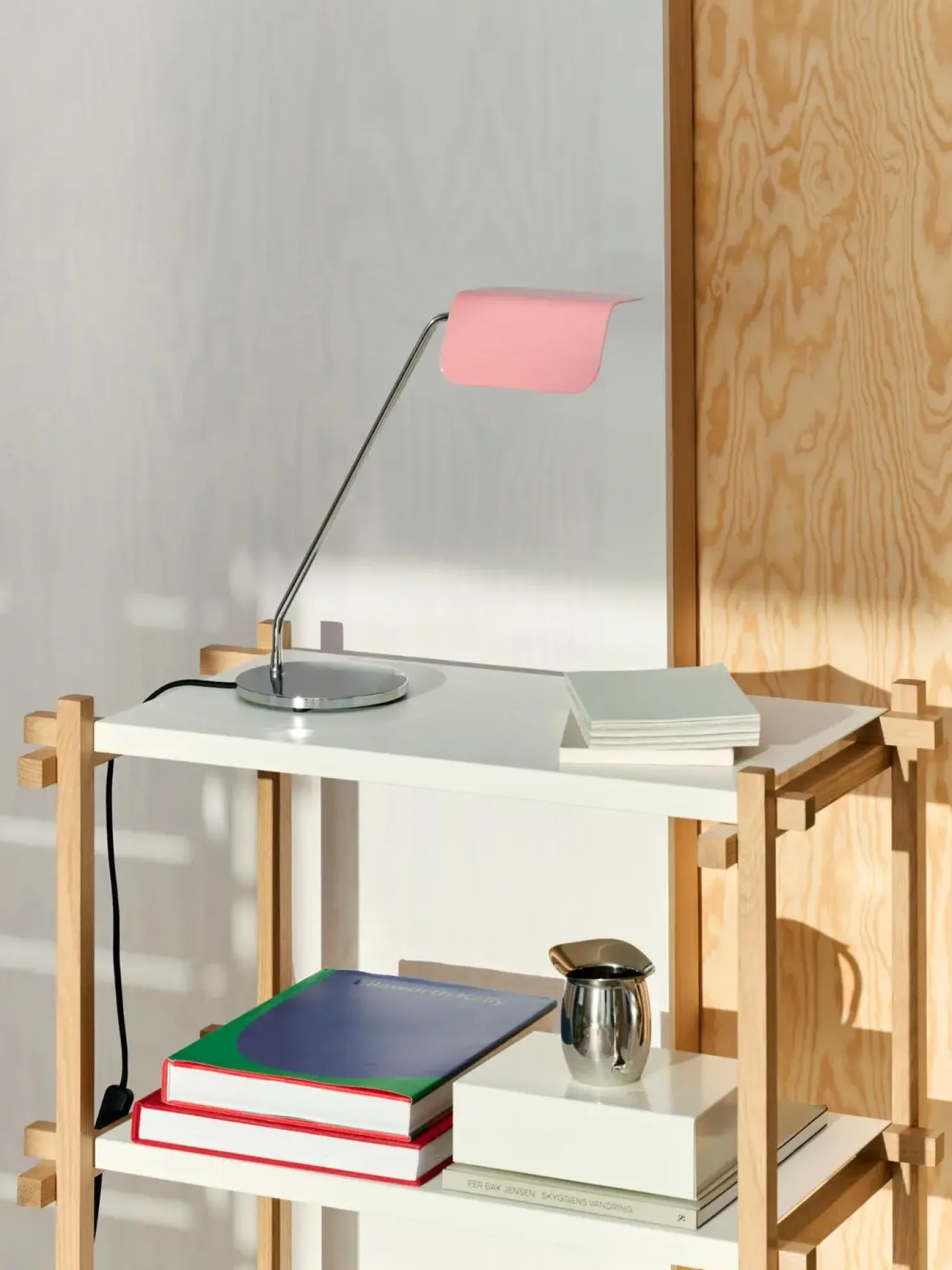 Hay - Woody Shelving 2.0 Column Low - Hvid/Eg - 3 hylder