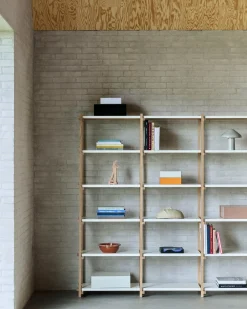 Hay - Woody Shelving 2.0 Column High - Hvid/Eg - 18 hylder