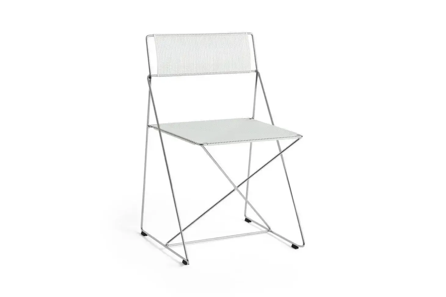 Hay - X-Line Chair Chromed base Indoor - Chalk white - Hvid