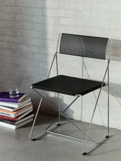 Hay - X-Line Chair Chromed base Indoor - Black