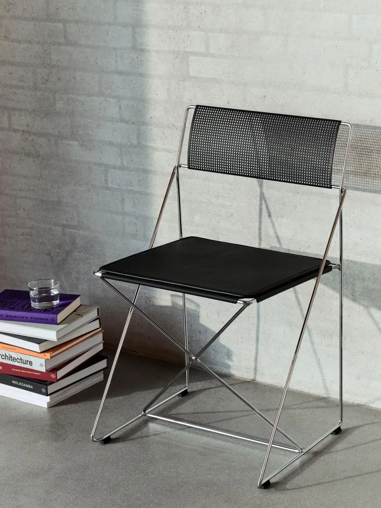 Hay - X-Line Chair Chromed base Indoor - Black