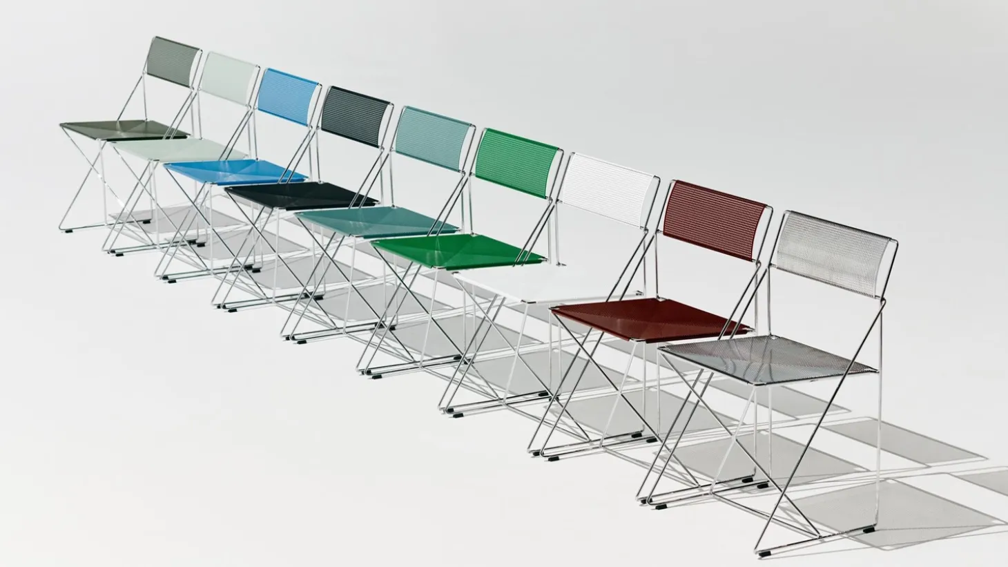 Hay - X-Line Chair Chromed base Indoor - Leek green