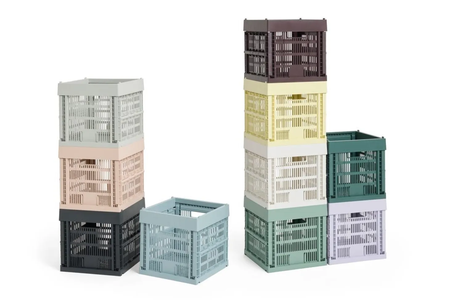 HAY Colour Crate Lid Plastic - Medium Square / Cube - Light yellow