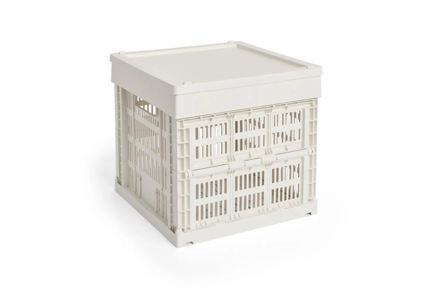 HAY Colour Crate Lid Plastic - Medium Square / Cube - Off-white