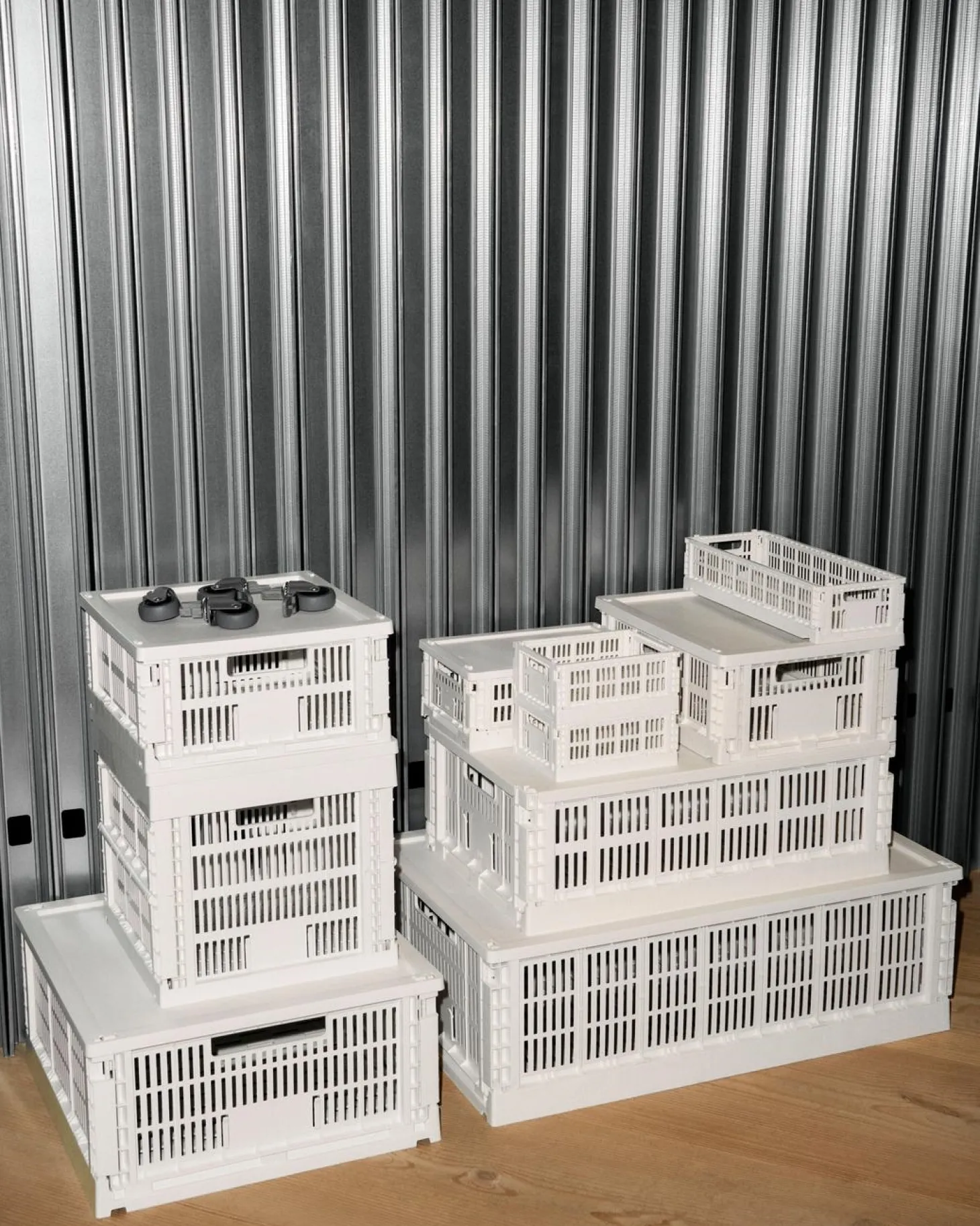 HAY Colour Crate Lid Plastic - Medium Square / Cube - Off-white