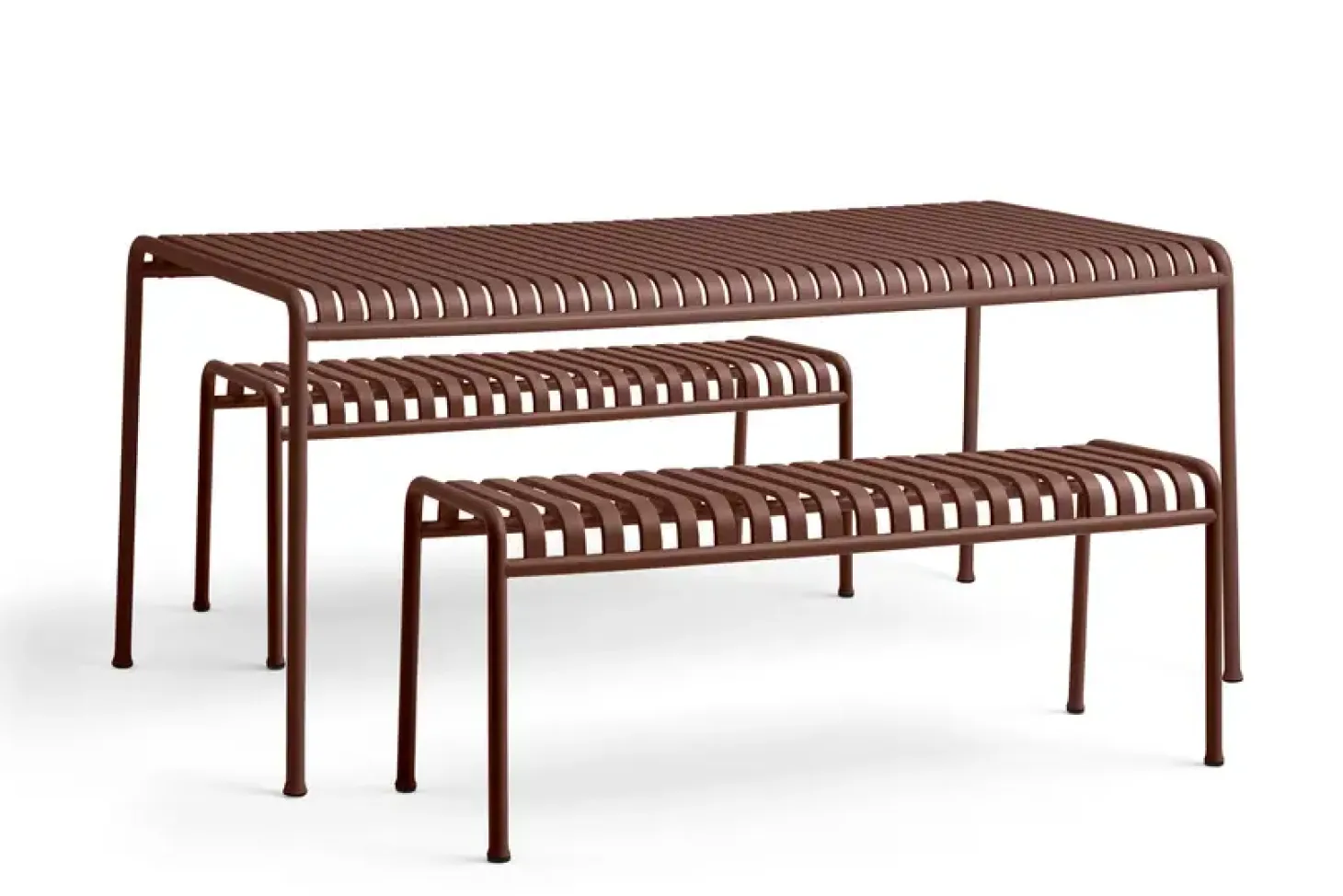 HAY havebænk - Palissade bænk - Rød - Iron red - 120 cm