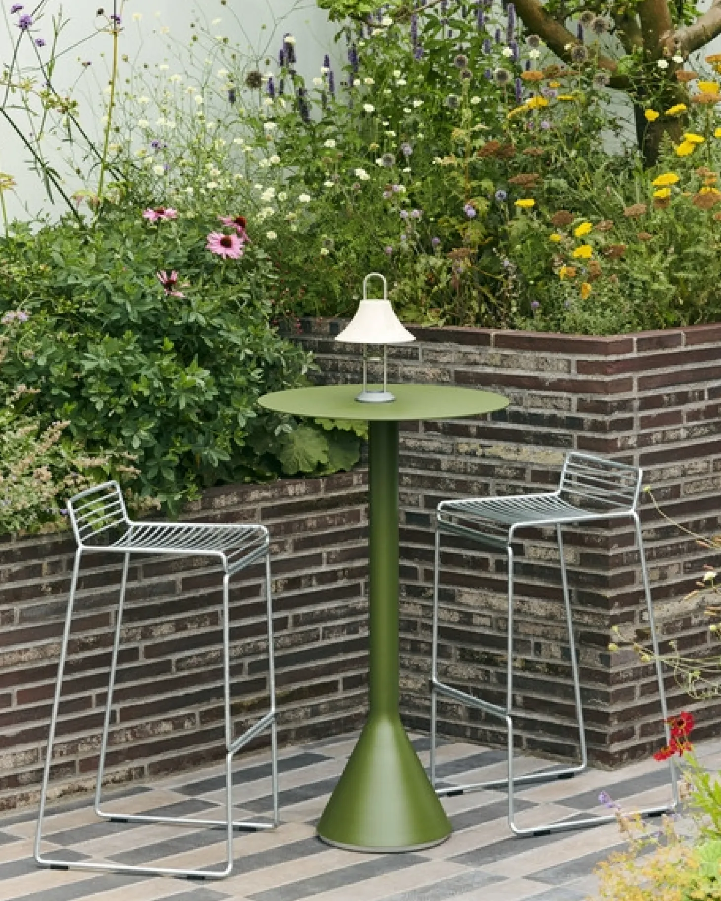 HAY havebord - Palissade Cone table High - Rød - Iron red - Ø: 60 cm