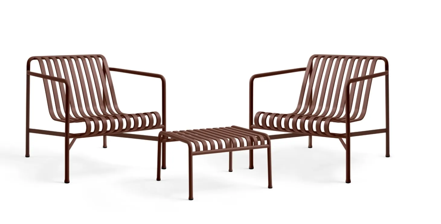 HAY havestol - Palissade lounge Stol - Lav model - Rød - Iron red