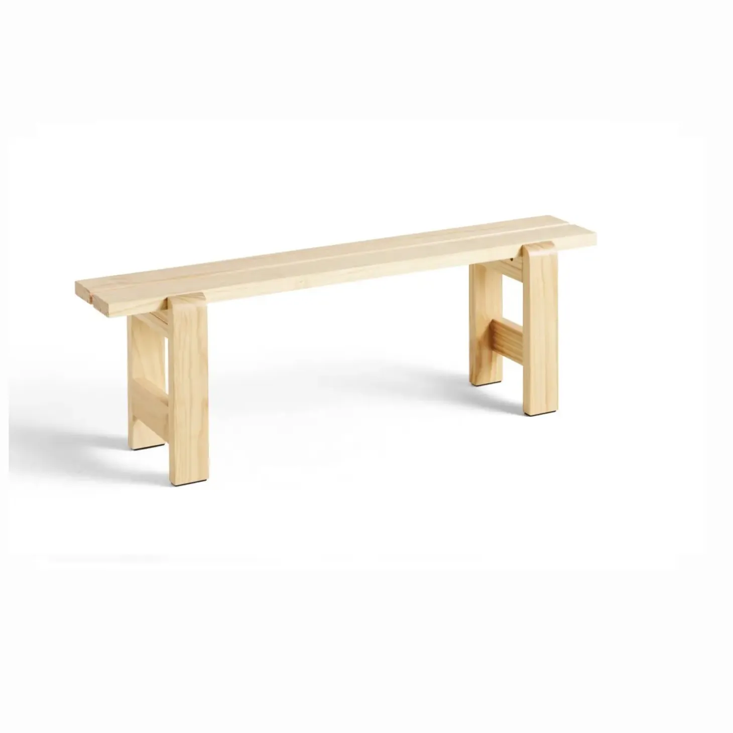 HAY Weekday bænk - 140 cm - Lakeret Fyrretræ / Pinewood