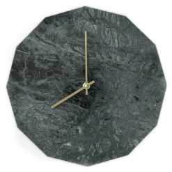 Hemverk - Vægur - Grøn Marmor - Grøn/Guld - Ø28 cm