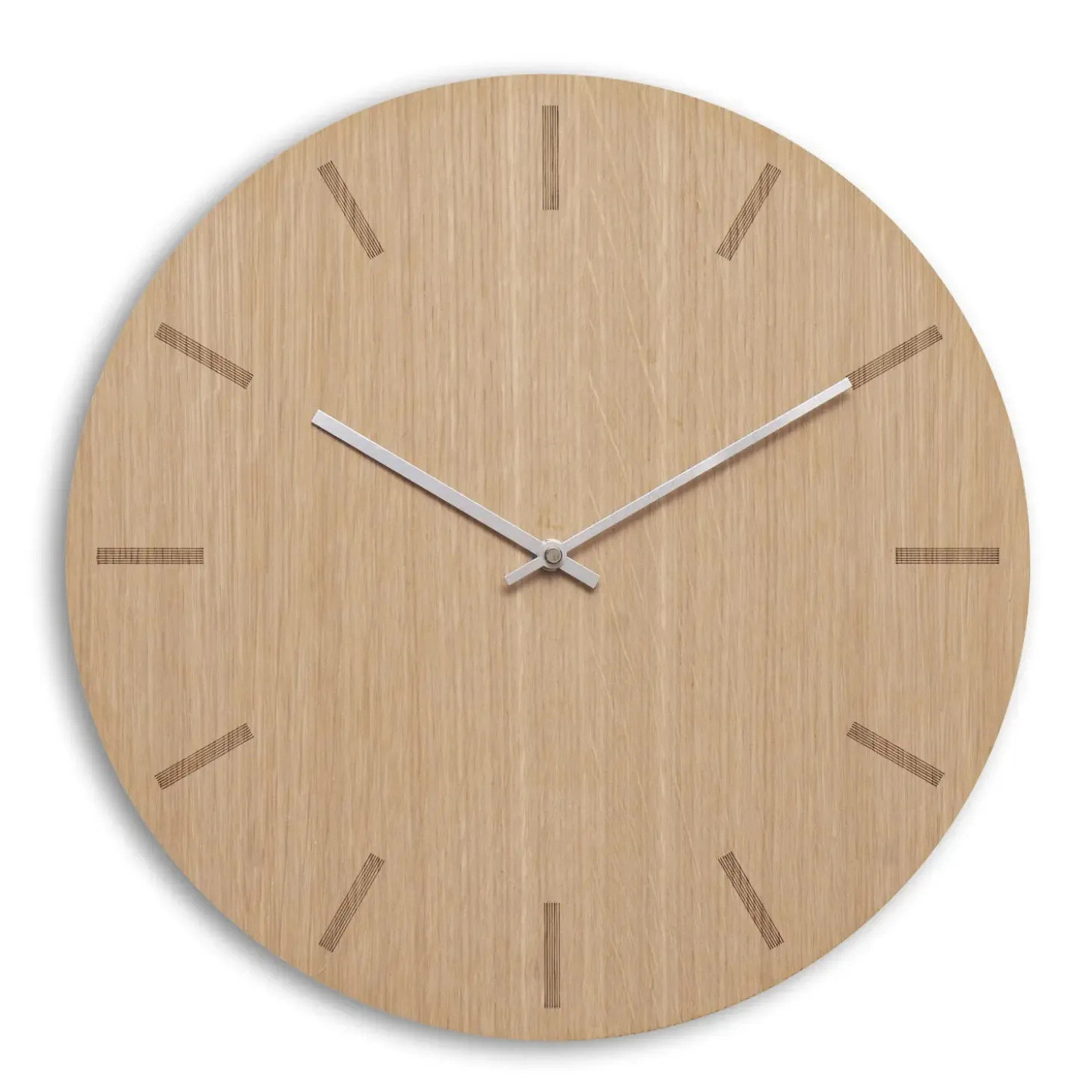 Hemverk - Vægur - Light Oak - Eg/Sølv - Ø38 cm