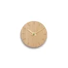 Hemverk - Vægur - Lys Eg - Ø12 cm - Guld visere