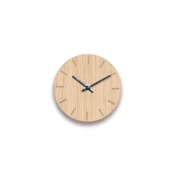 Hemverk - Vægur - Lys Eg - Ø12 cm - Sorte visere