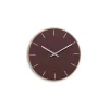 Hemverk - Vægur - Lys Eg/Burgundy - Sølv visere - Ø28 cm