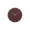 Hemverk - Vægur - Lys Eg/Burgundy- Kobber visere - Ø28 cm
