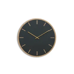 Hemverk - Vægur - Lys Eg/Mørkegrøn - Guld visere - Ø28 cm