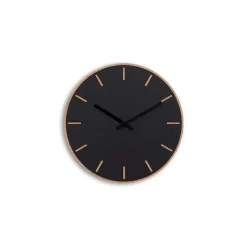 Hemverk - Vægur - Lys Eg/Sort - Sorte visere - Ø28 cm