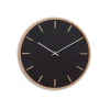 Hemverk - Vægur - Lys Eg/Sort - Sølv visere - Ø38 cm