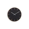 Hemverk - Vægur - Lys Eg/Sort - Sølv visere - Ø28 cm