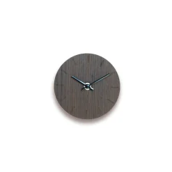 Hemverk - Vægur - Mørk eg - Ø12 cm - Sorte visere