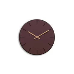 Hemverk - Vægur - Mørk Eg/Burgundy - Kobber visere - Ø28 cm