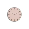 Hemverk - Vægur - Mørk Eg/Powder Dusty Rose - Sølv visere - Ø28 cm