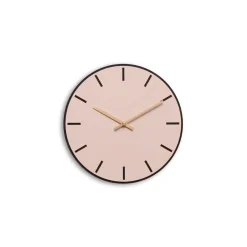 Hemverk - Vægur - Mørk Eg/Powder Dusty Rose - Kobber visere - Ø28 cm