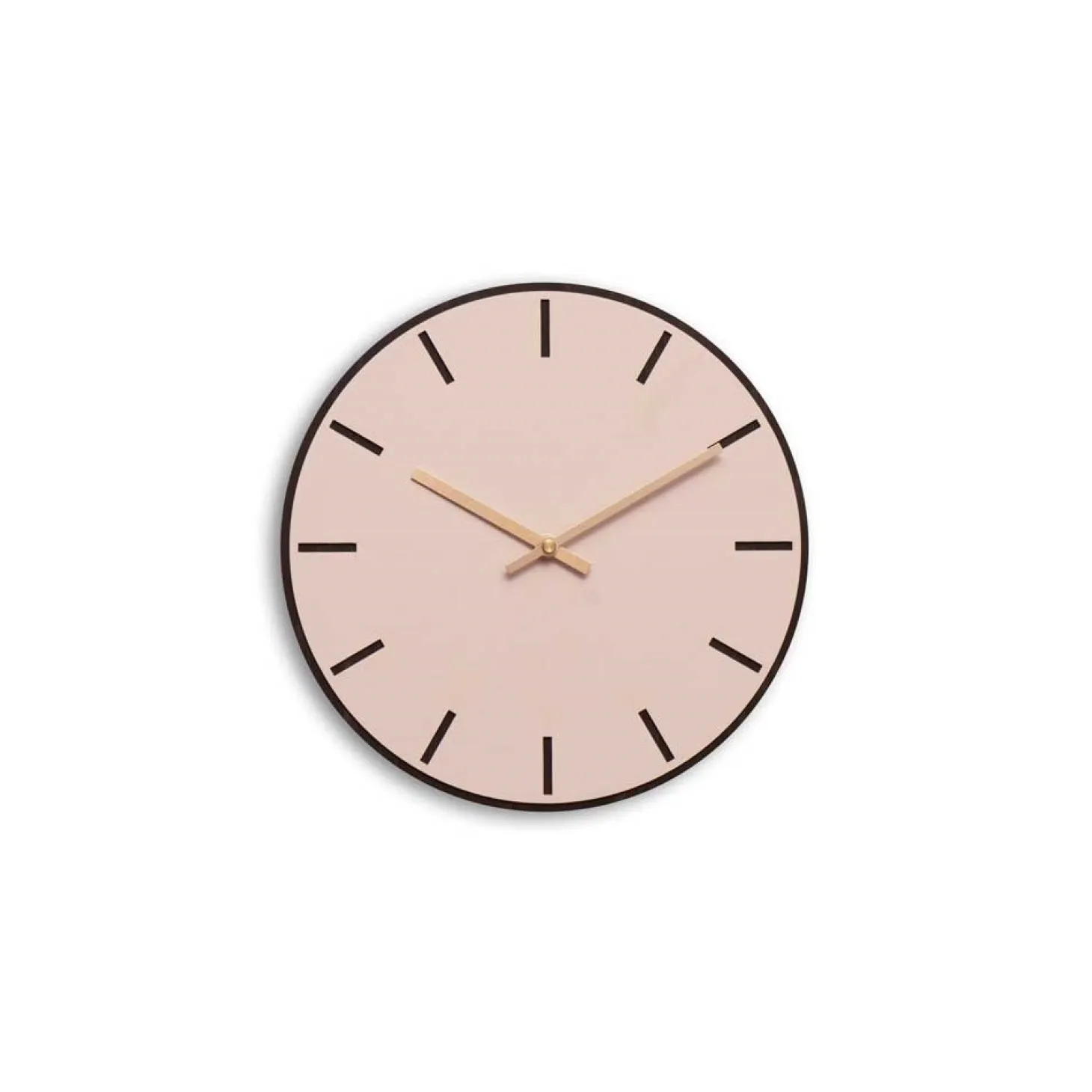 Hemverk - Vægur - Mørk Eg/Powder Dusty Rose - Kobber visere - Ø28 cm