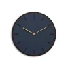 Hemverk - Vægur - Mørk Eg/Smokey Blue - Kobber visere - Ø38 cm