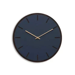 Hemverk - Vægur - Mørk Eg/Smokey Blue - Kobber visere - Ø38 cm