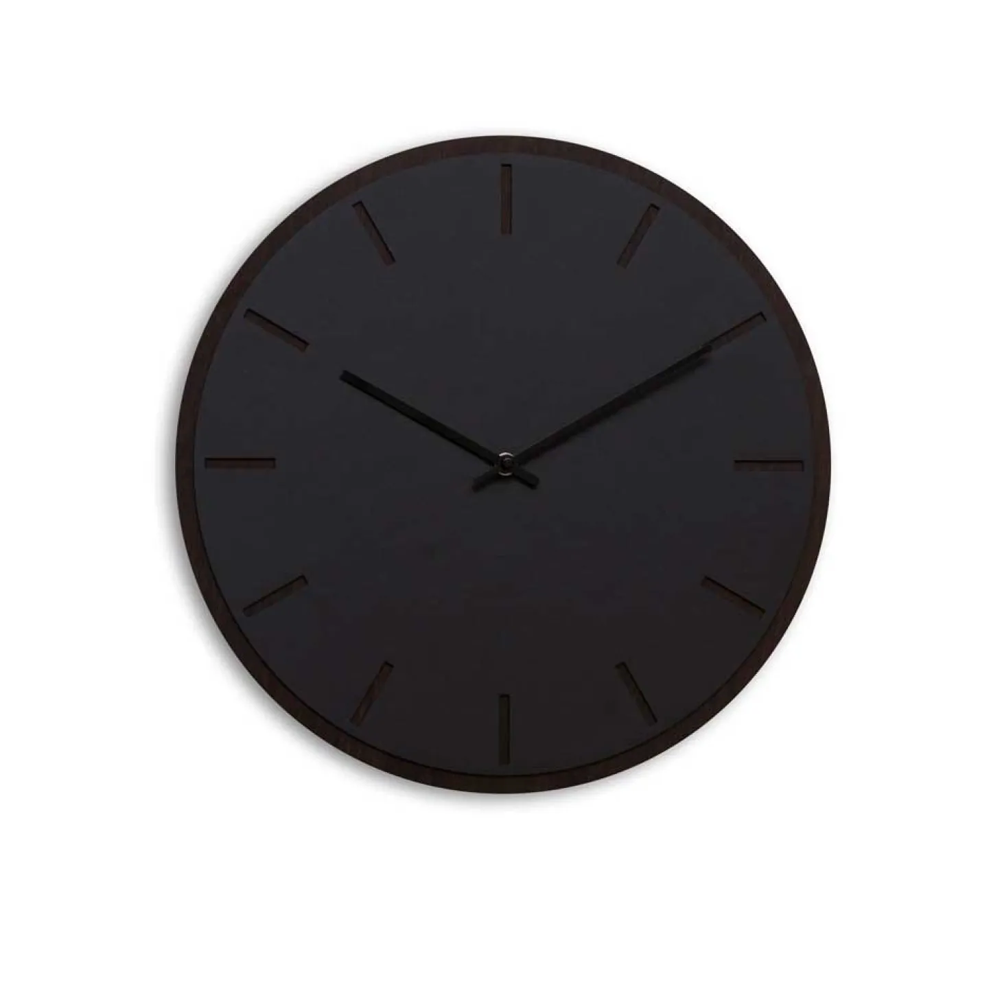 Hemverk - Vægur - Mørk Eg/Sort - Sorte visere - Ø38 cm