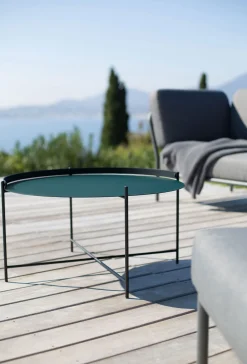 Houe - EDGE Tray table Ø76 - Pine green-black