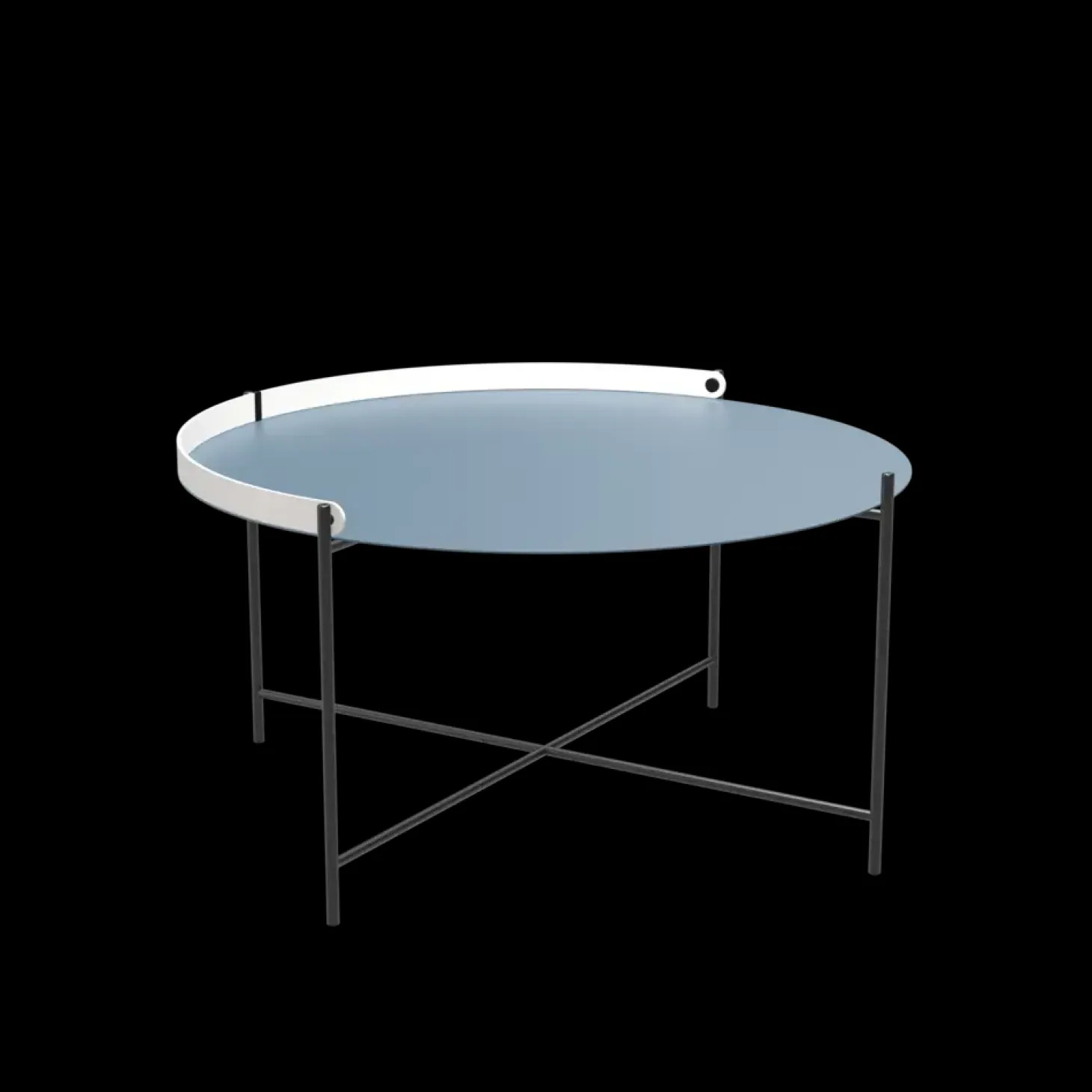 Houe - EDGE Tray table Ø76 - Pigeon blue-white