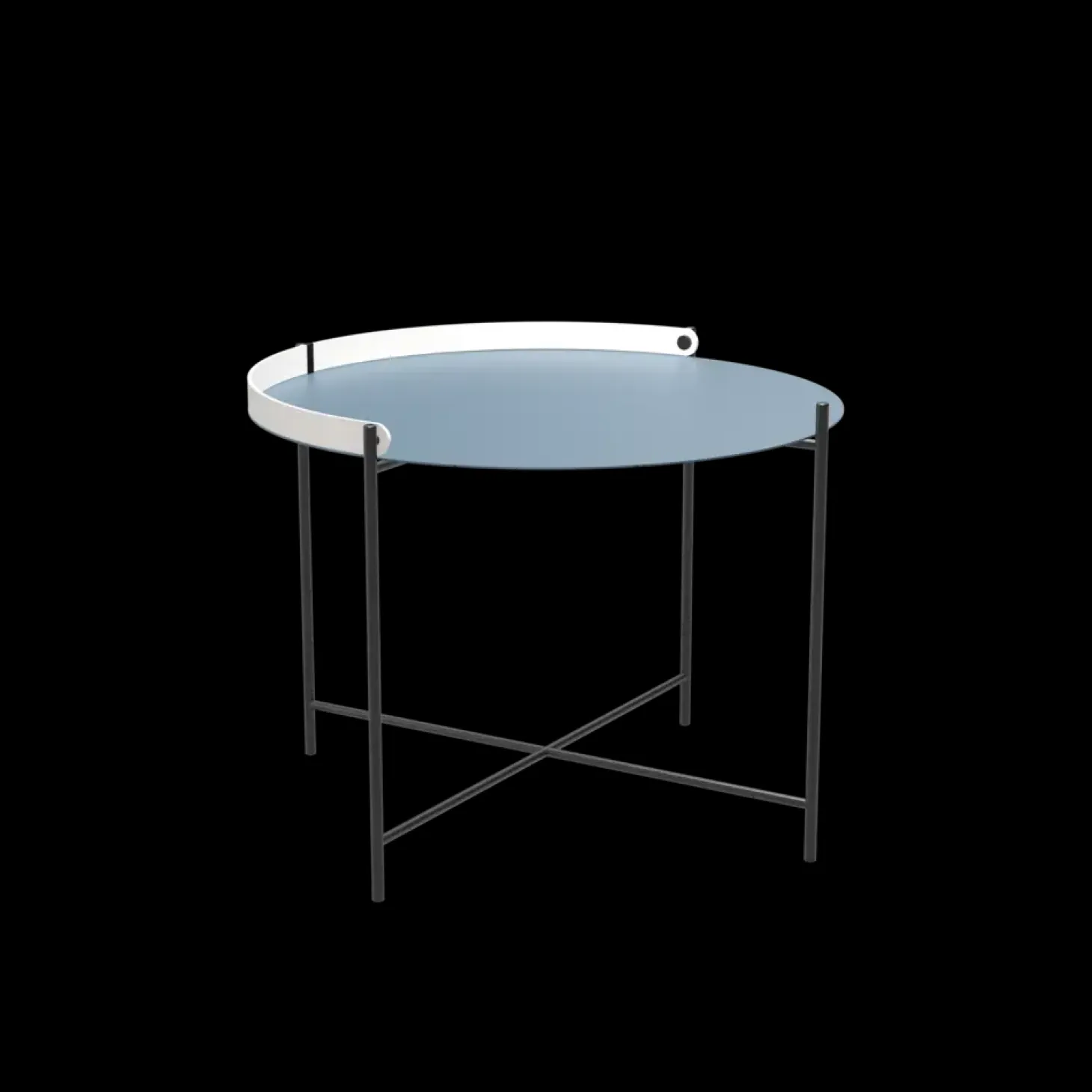 Houe - EDGE Tray table Ø62 - Pigeon blue-white