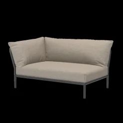 Houe - LEVEL 2 Corner, left - Ash. Fabric - 139x92,5 cm