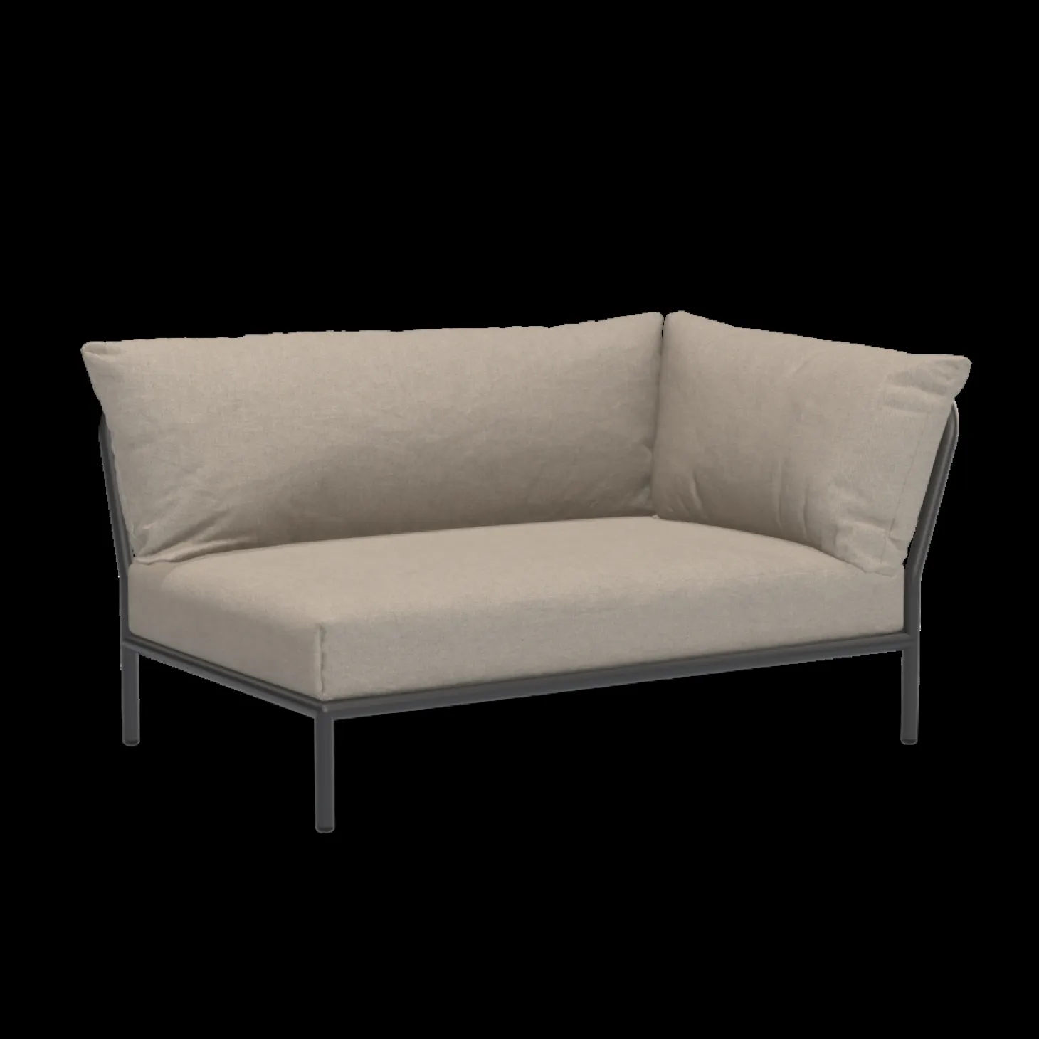 Houe - LEVEL 2 Corner, right - Ash. Fabric - H:68 x W:139 x D:92 cm