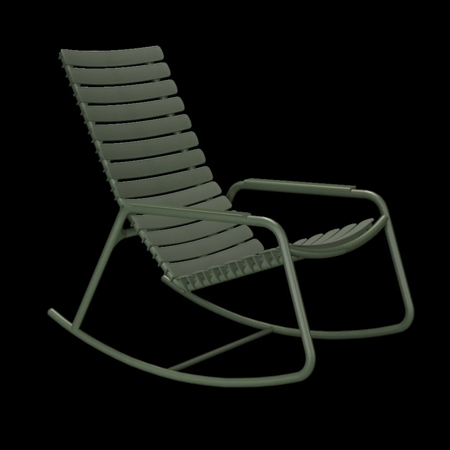 Houe - ReCLIPS Rocking chair - Olive green. Armrest