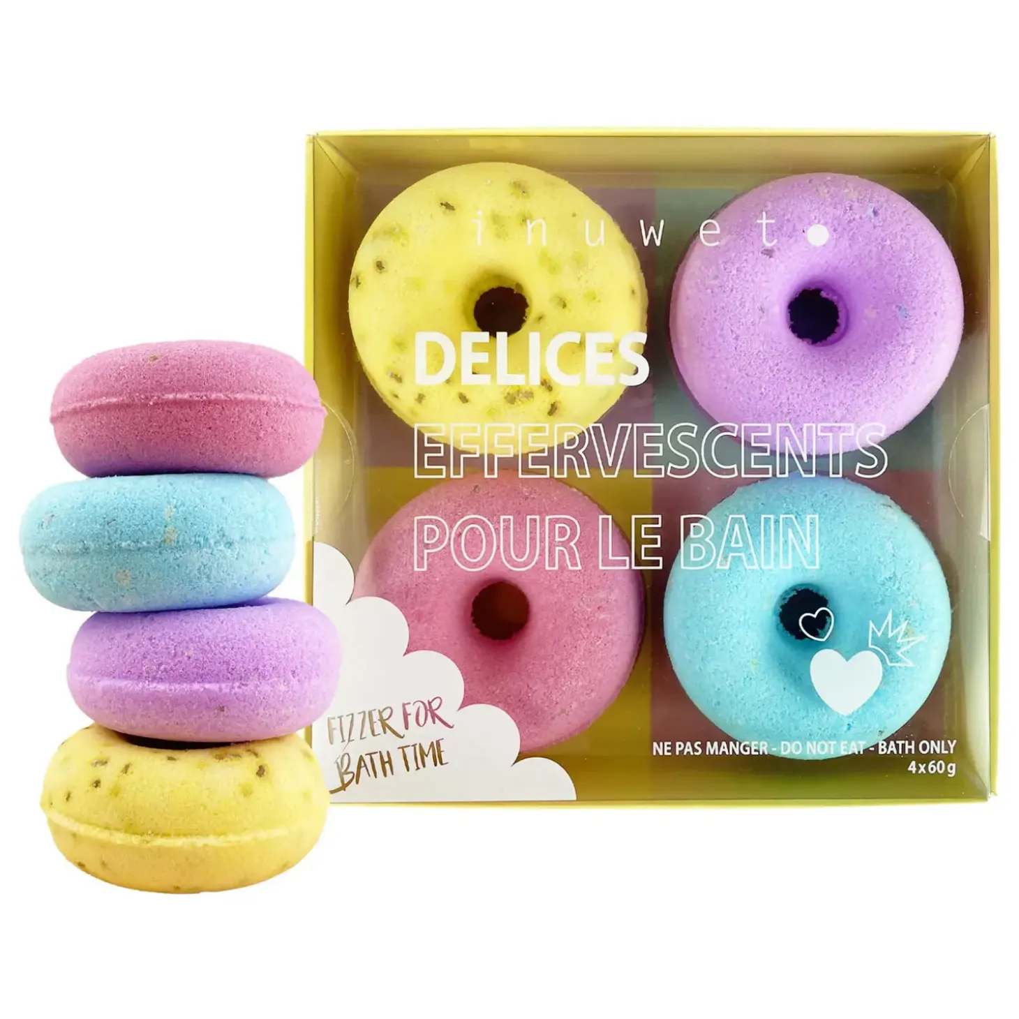 Inuwet - Gaveæske Donuts Badebomber - 4 stk.