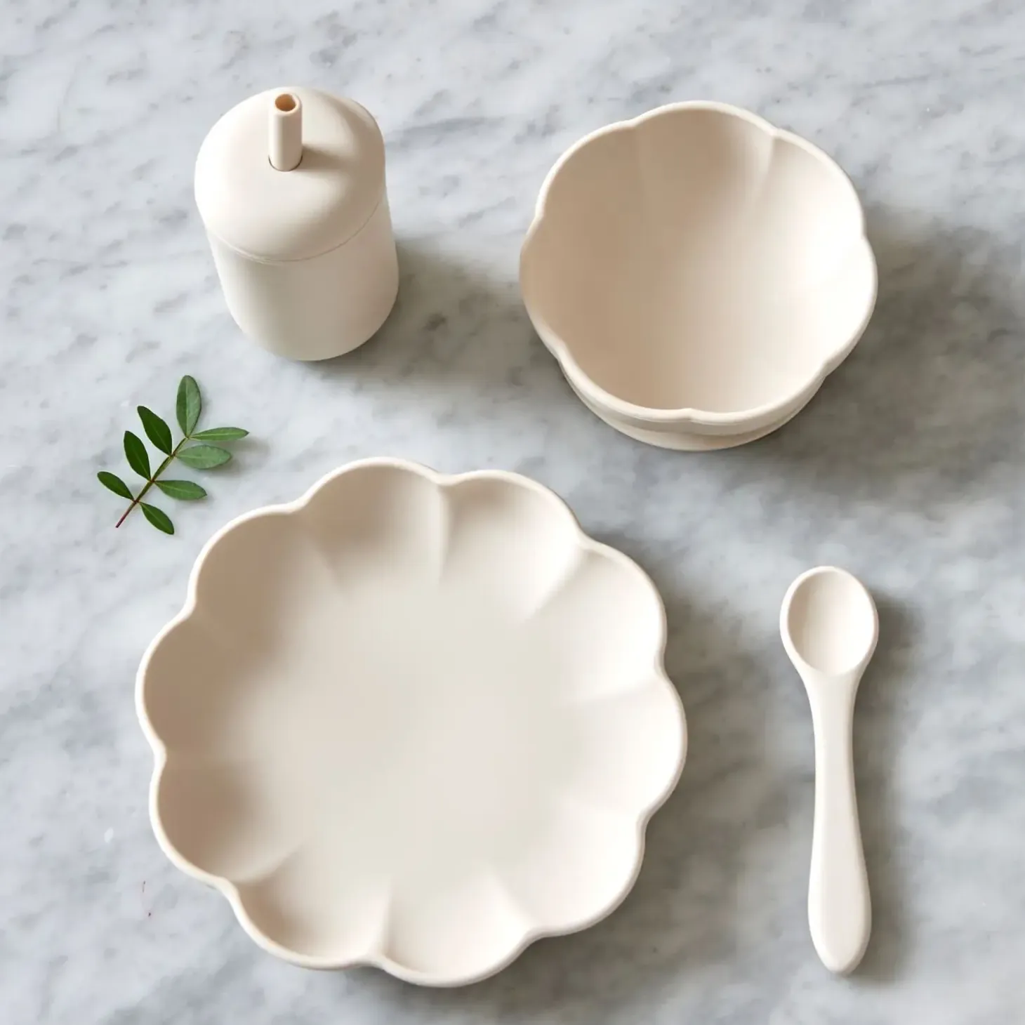 Jack o Juno - Børne Spisesæt - Little Poppy Dining Set - Cream