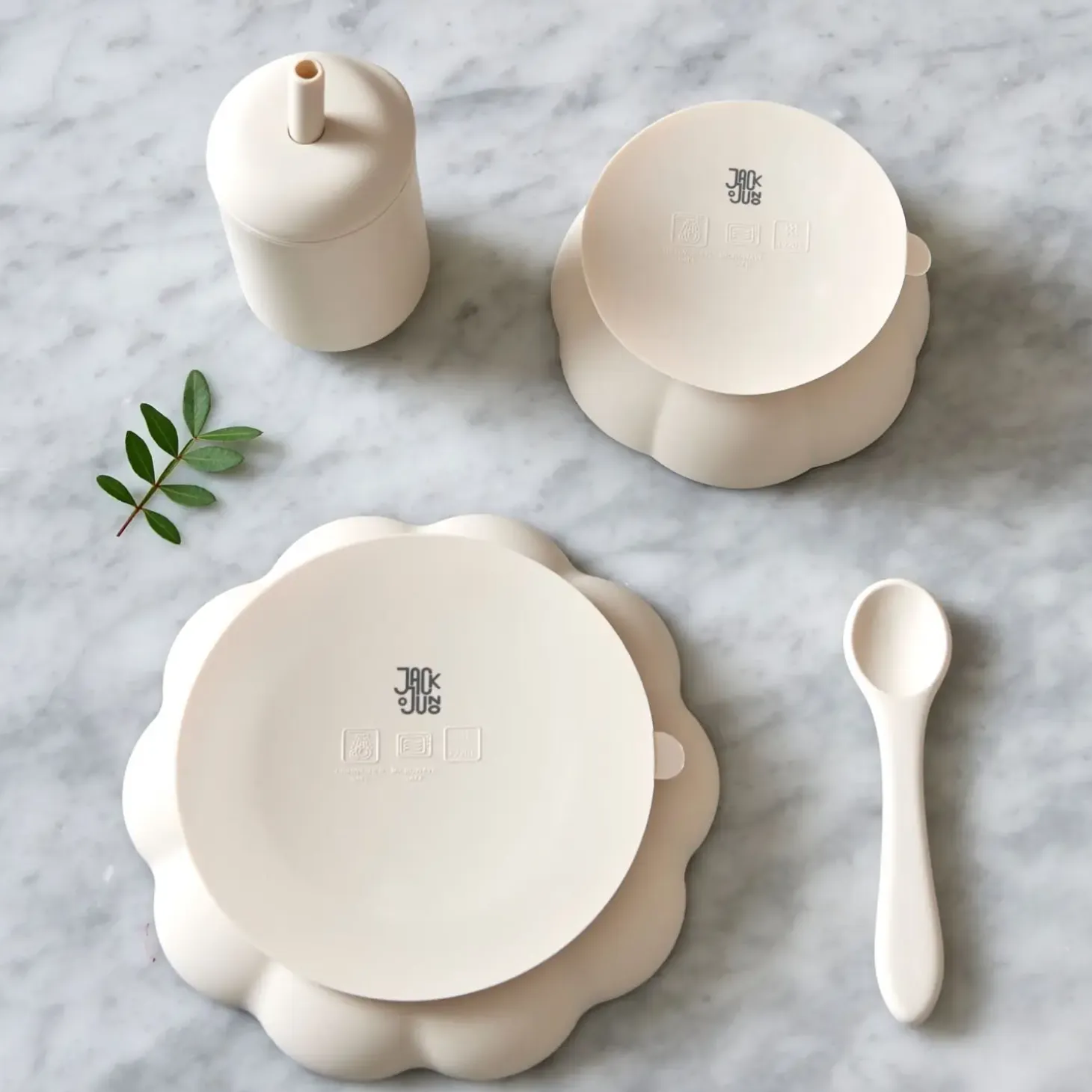 Jack o Juno - Børne Spisesæt - Little Poppy Dining Set - Cream