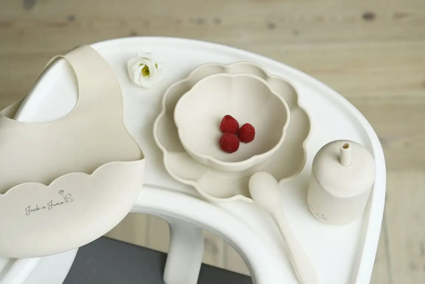 Jack o Juno - Børne Spisesæt - Little Poppy Dining Set - Cream