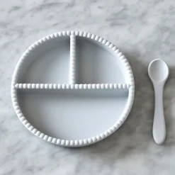 Jack o Juno - Tallerken med Ske - Bubble Dining Set - Grå