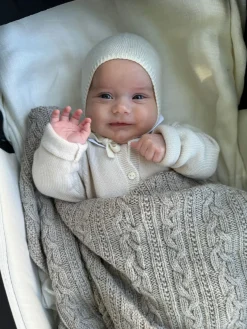 Jack o Juno - Tæppe - Knitted Merino Wool Blanket - Lys Grå
