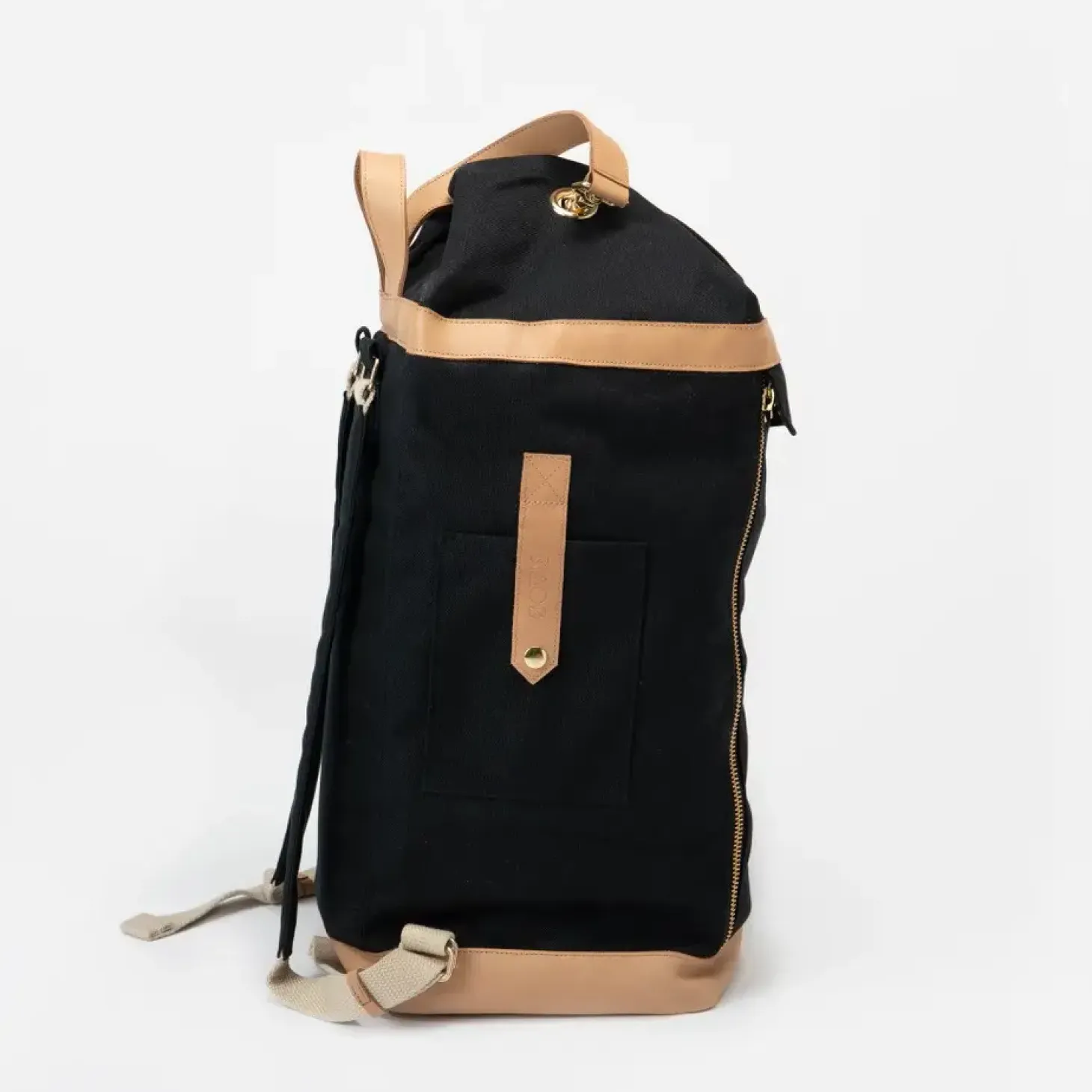 KAOS - Rygsæk, Weekend bag - 40 Liter - 28x50x28 cm - Sort med læder
