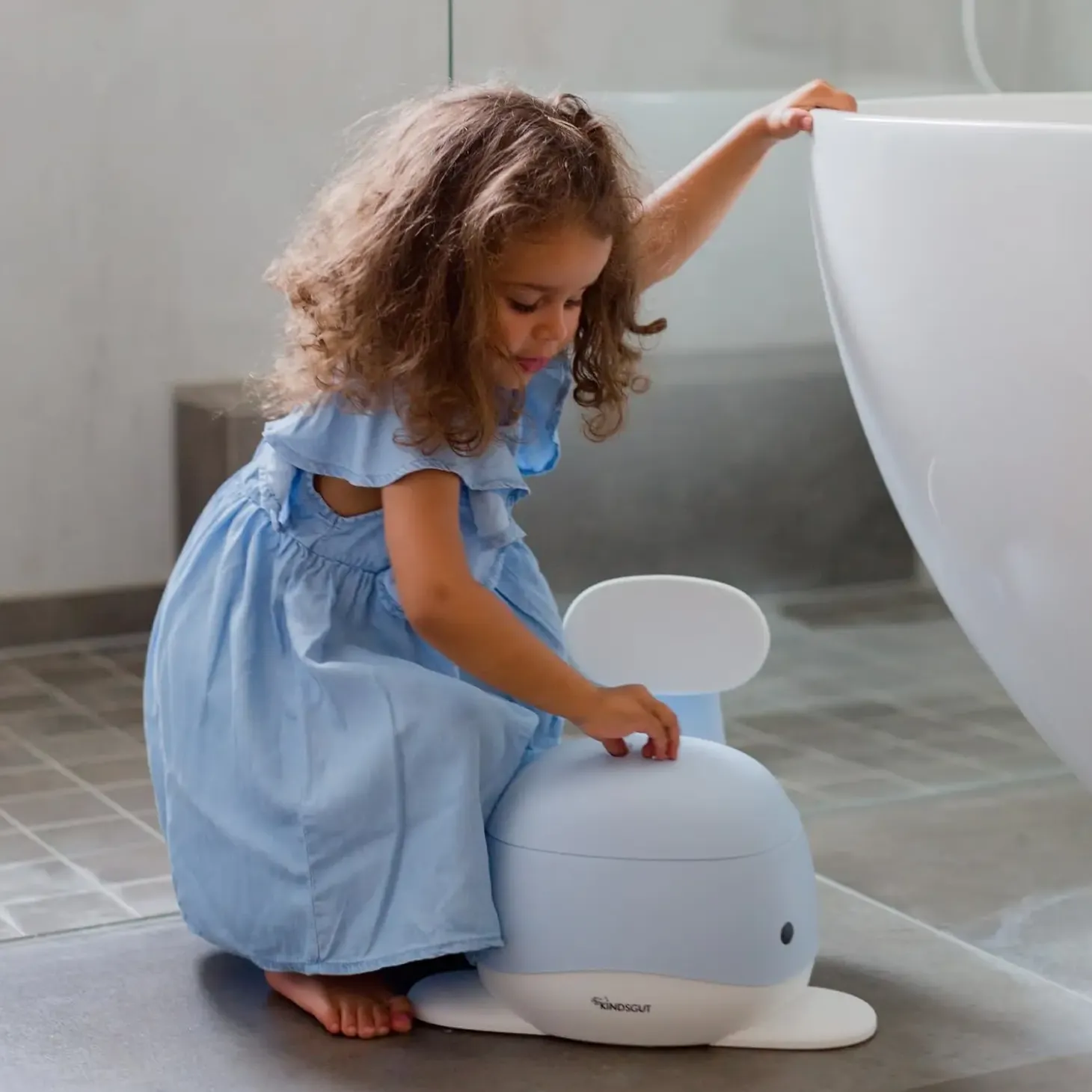 Kindsgut - Potty Training Toilet - Hval - Lys blå